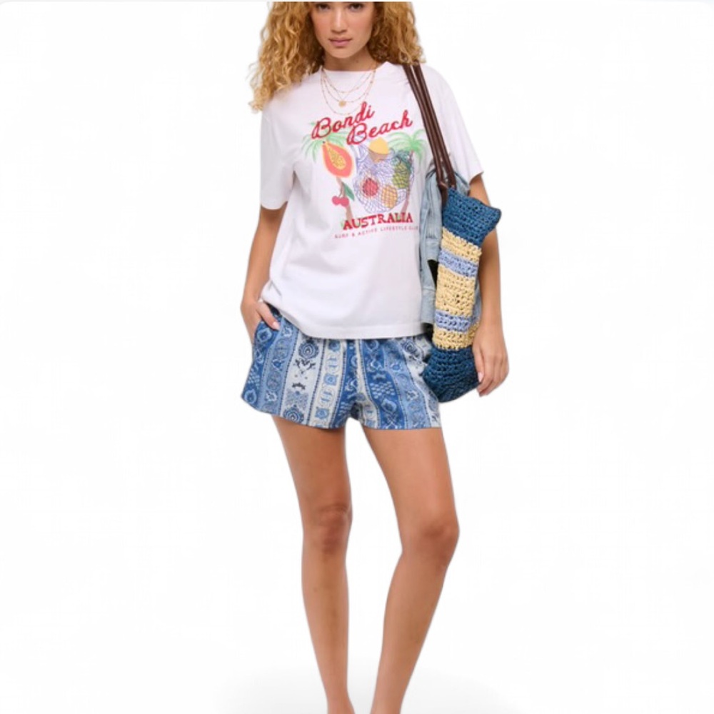 A&F Boho High Rise Flirty Shorts Linen Blend XS NWT